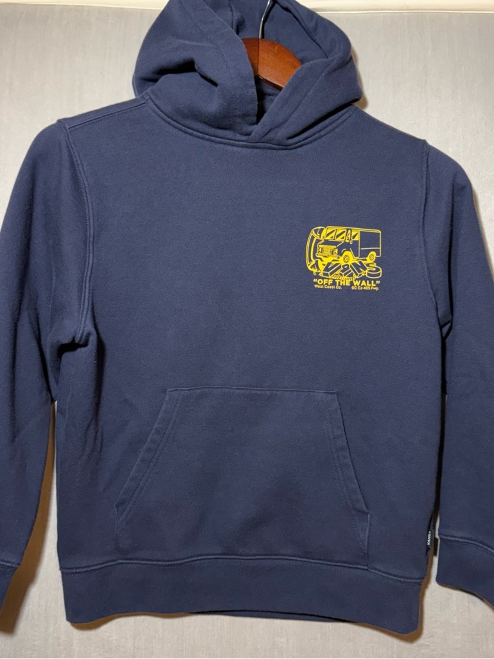Vans Next Stop Dark Navy Pullover Hoodie with Yellow Logo